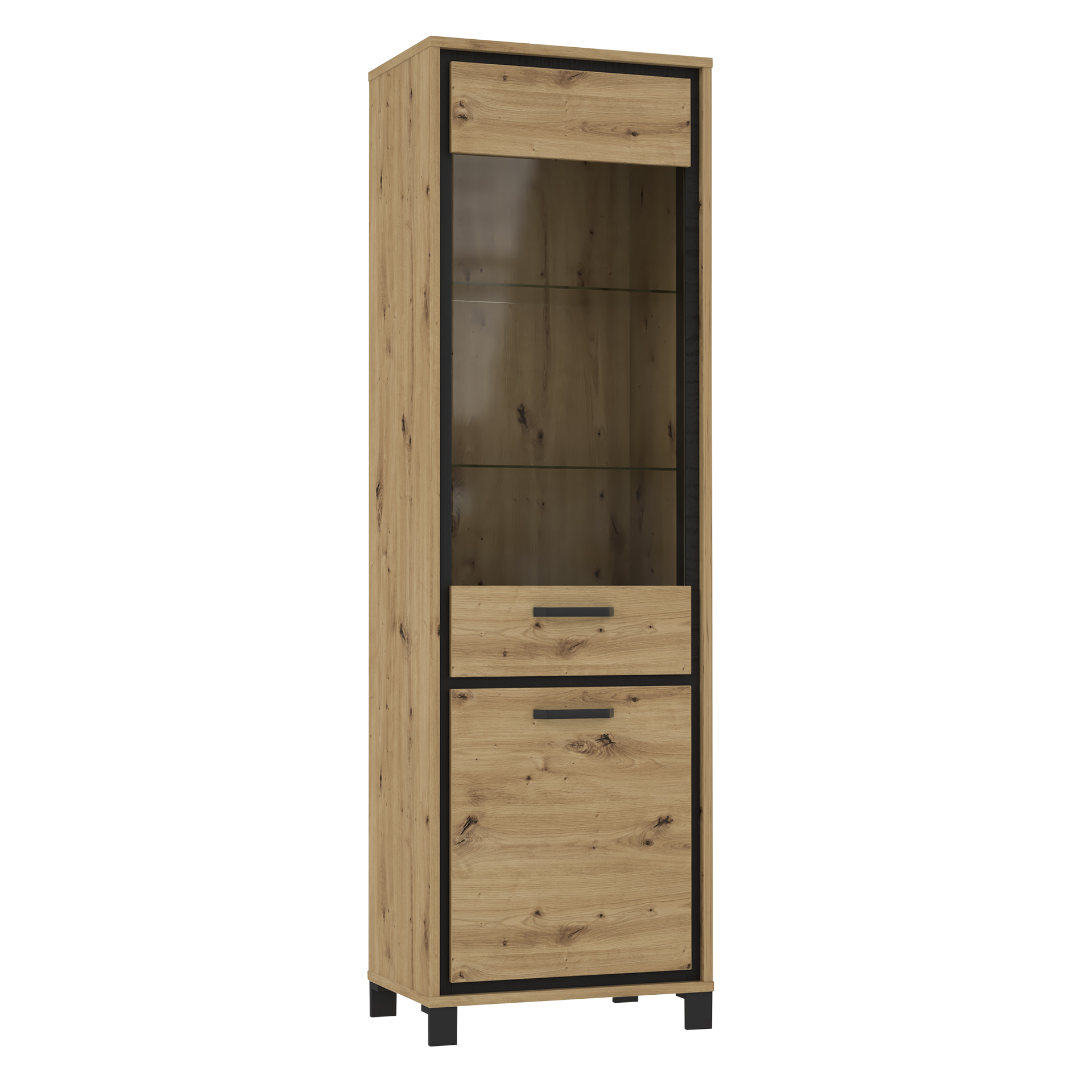 Vitrine Trinidad Eichefarben 41.5*64.4*209
