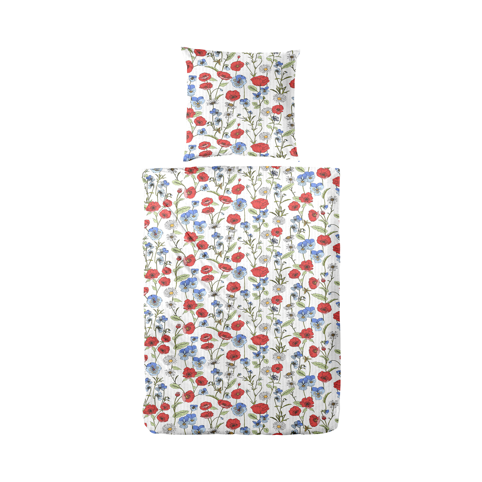 Seersucker Bettwäsche Hofmeister Home Blau-Rot 155x220cm Seersucker Bettwäsche Hofmeister Home Blau-Rot 155x220cm