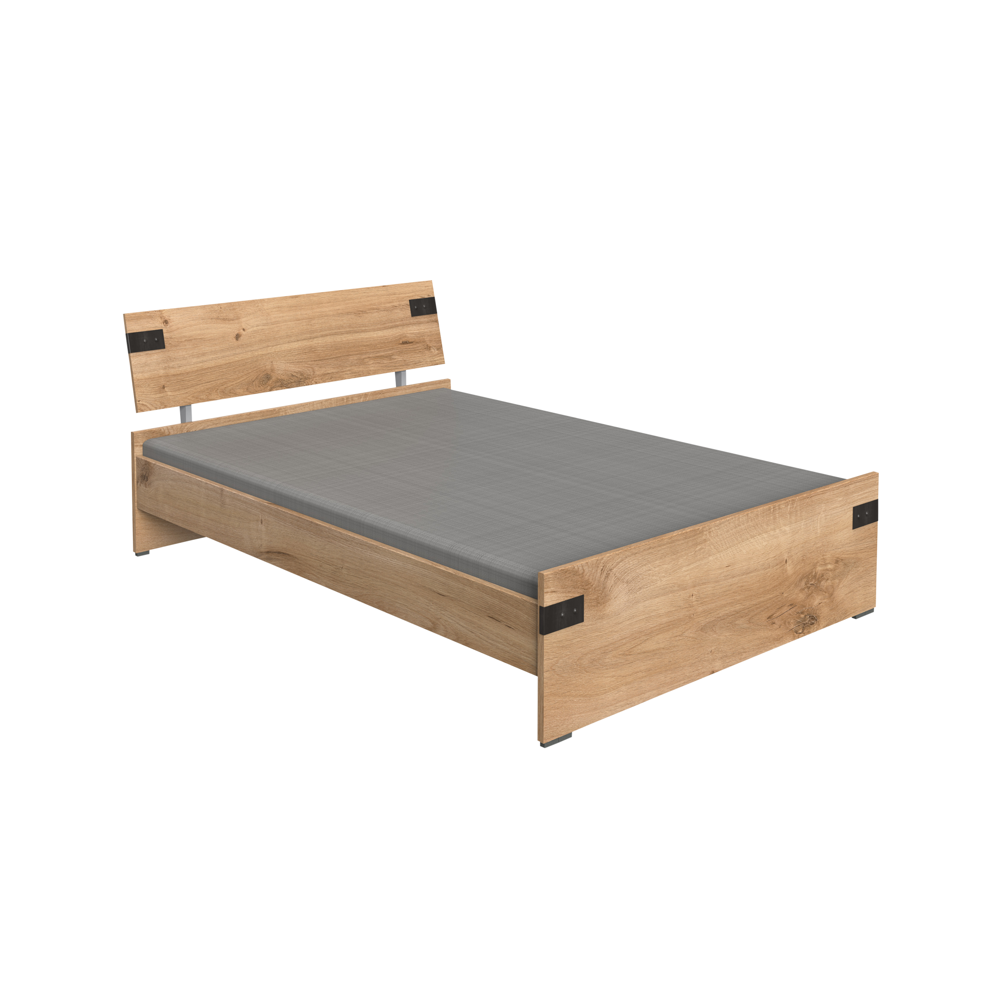 Bett Libero Absetzung Graphit, Korpus Plankeneiche Nachbildung 140x200 cm Bett Libero Absetzung Graphit, Korpus Plankeneiche Nachbildung 140x200 cm
