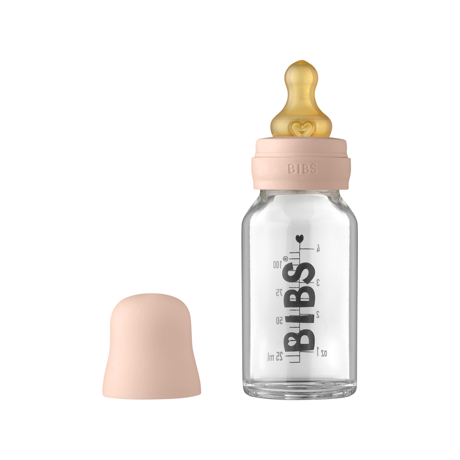 Trinkflasche BIBS Glasflasche Blush 110ml Trinkflasche BIBS Glasflasche Blush 110ml