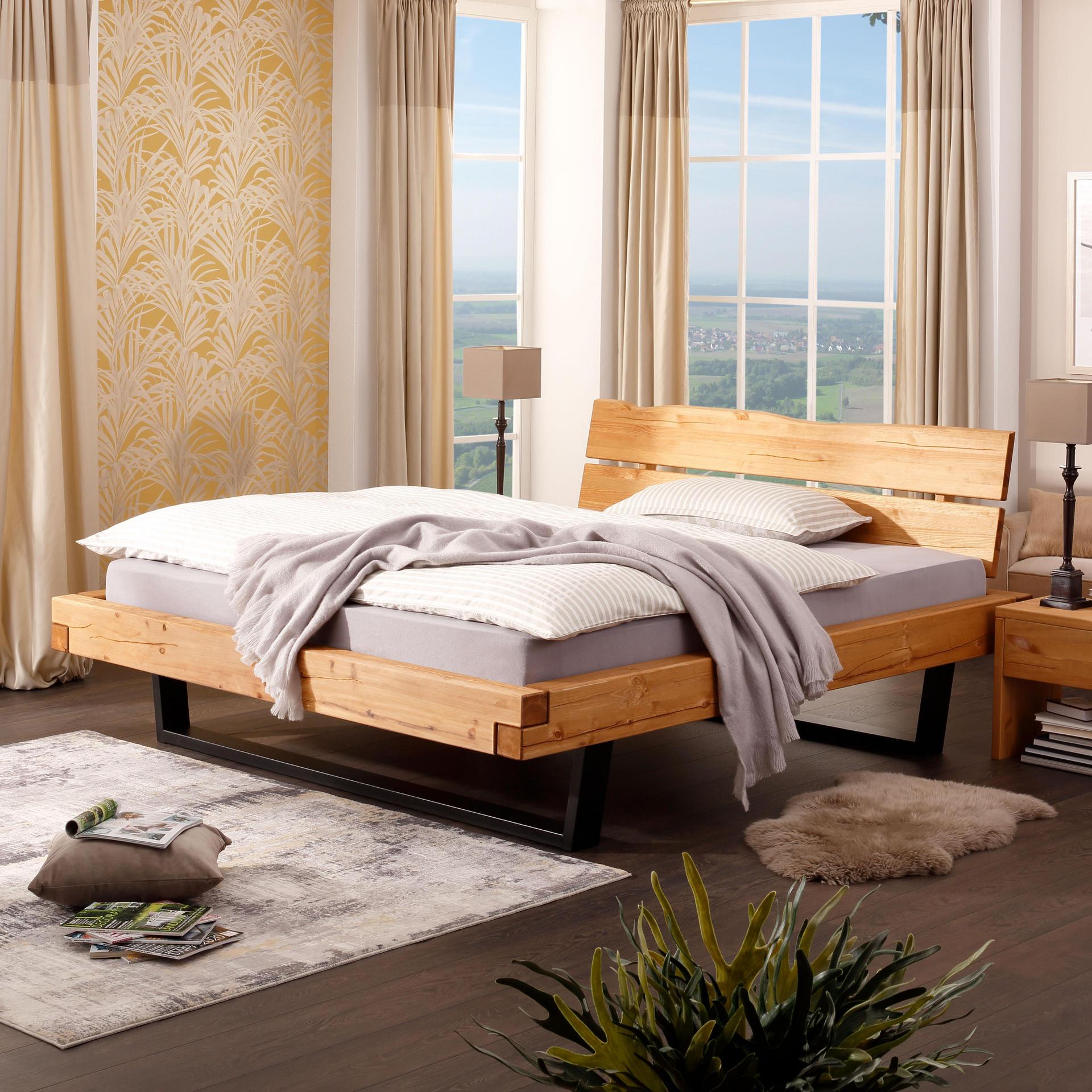 Bett Benny Rahmen Eichefarben Fußteil Schwarz Kopfteil Eichefarben 200x200 cm Bett Benny Rahmen Eichefarben Fußteil Schwarz Kopfteil Eichefarben 200x200 cm