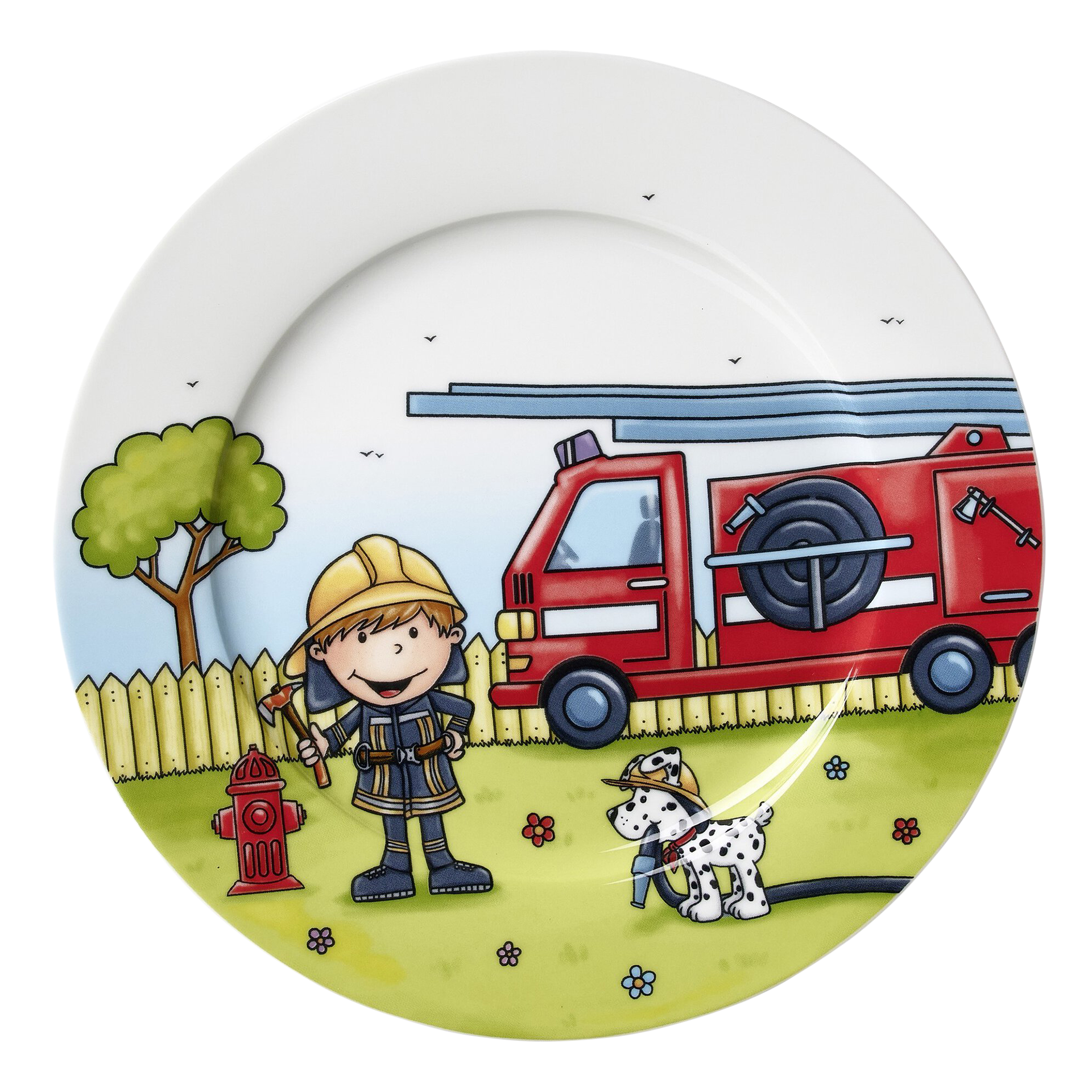 Teller Feuerwehrmann Bernie Mehrfarbig Teller Feuerwehrmann Bernie Mehrfarbig