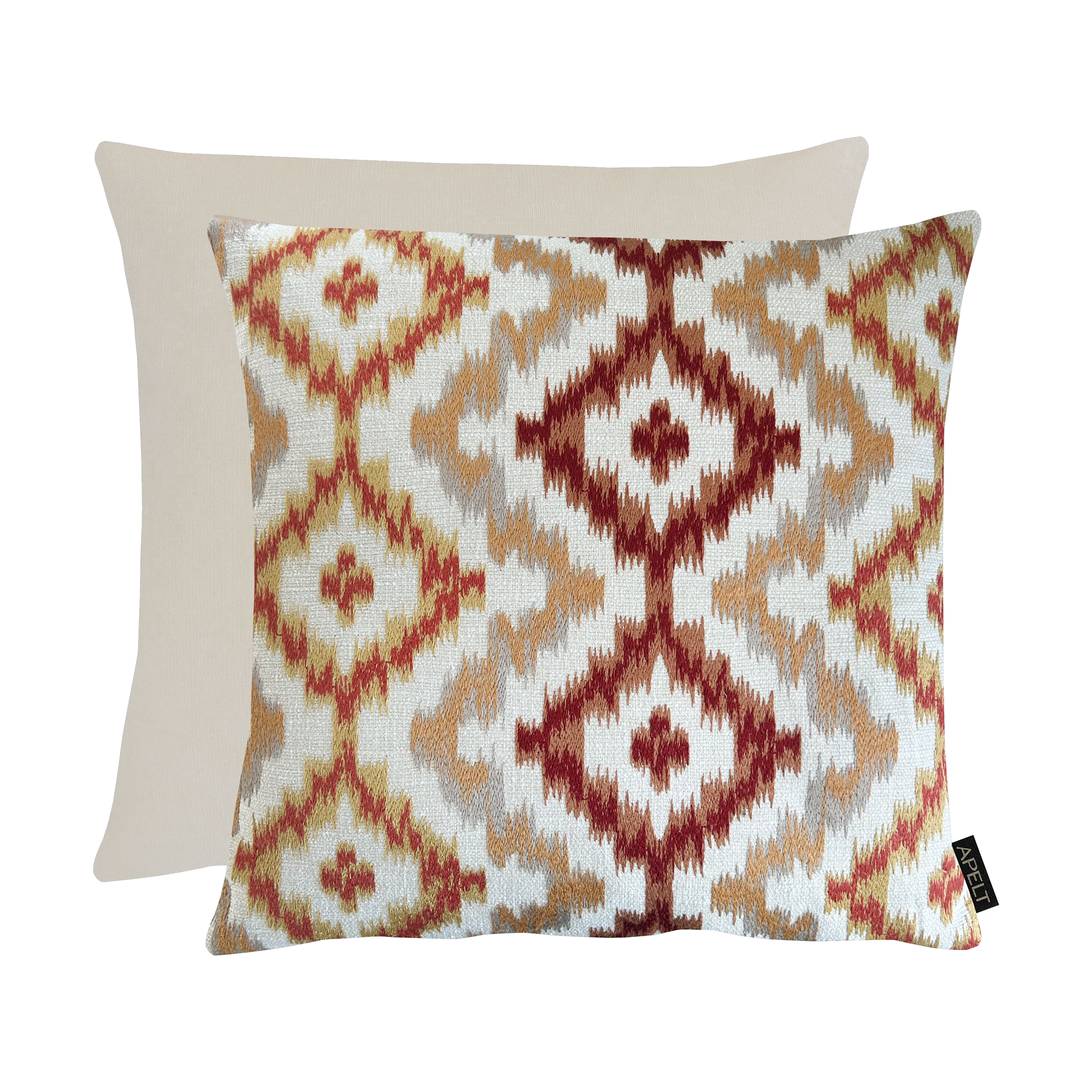 Kissen Milan Natur-Orange-Rot 45x45cm Kissen Milan Natur-Orange-Rot 45x45cm