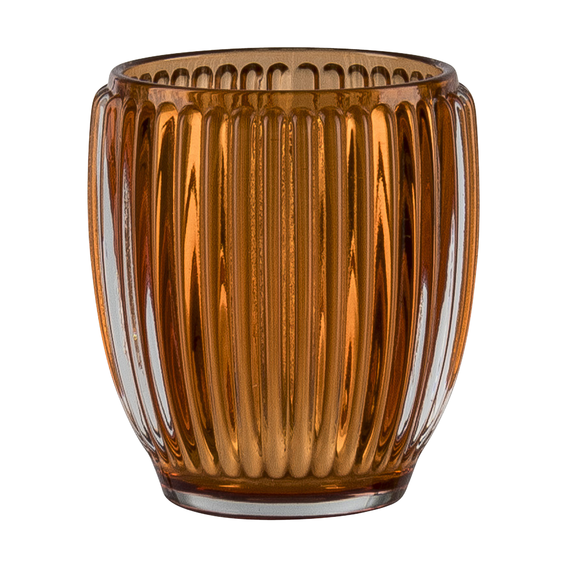 Teelichthalter Rillen Orange Teelichthalter Rillen Orange