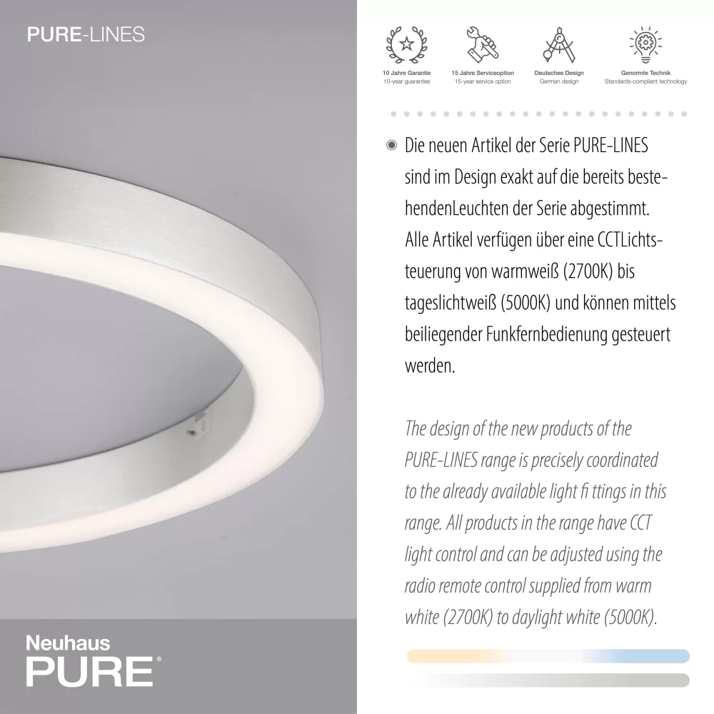 Deckenleuchte PURE-LINES Grau Deckenleuchte PURE-LINES Grau