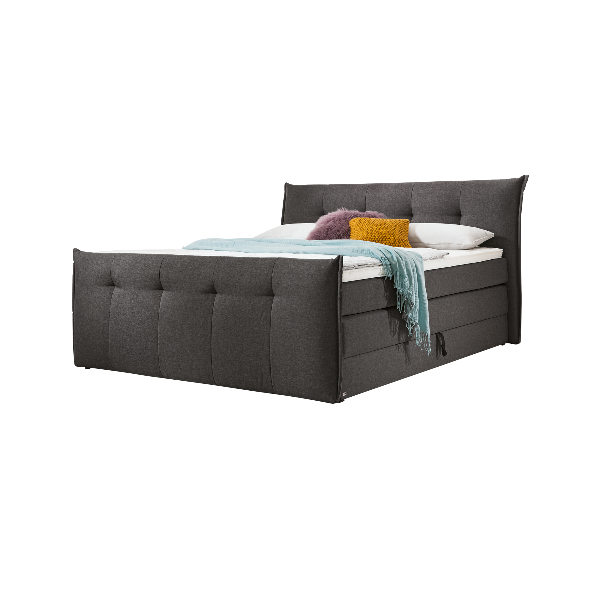 Boxspringbett Florida Anthrazit 180x200 cm Matratze H3 - fest, ab ca. 80 kg Boxspringbett Florida Anthrazit 180x200 cm Matratze H3 - fest, ab ca. 80 kg