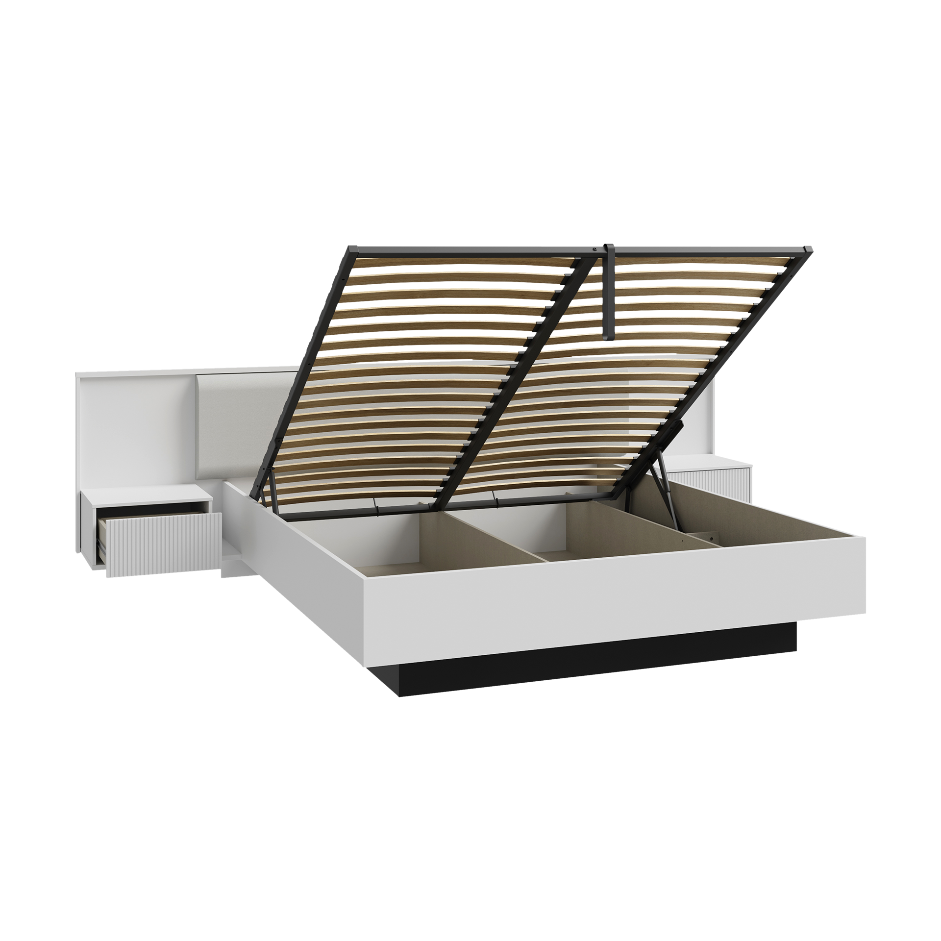 Bettanlage Neptun 180x200 cm Grau 213.3*309.2*92.9 Bettanlage Neptun 180x200 cm Grau 213.3*309.2*92.9