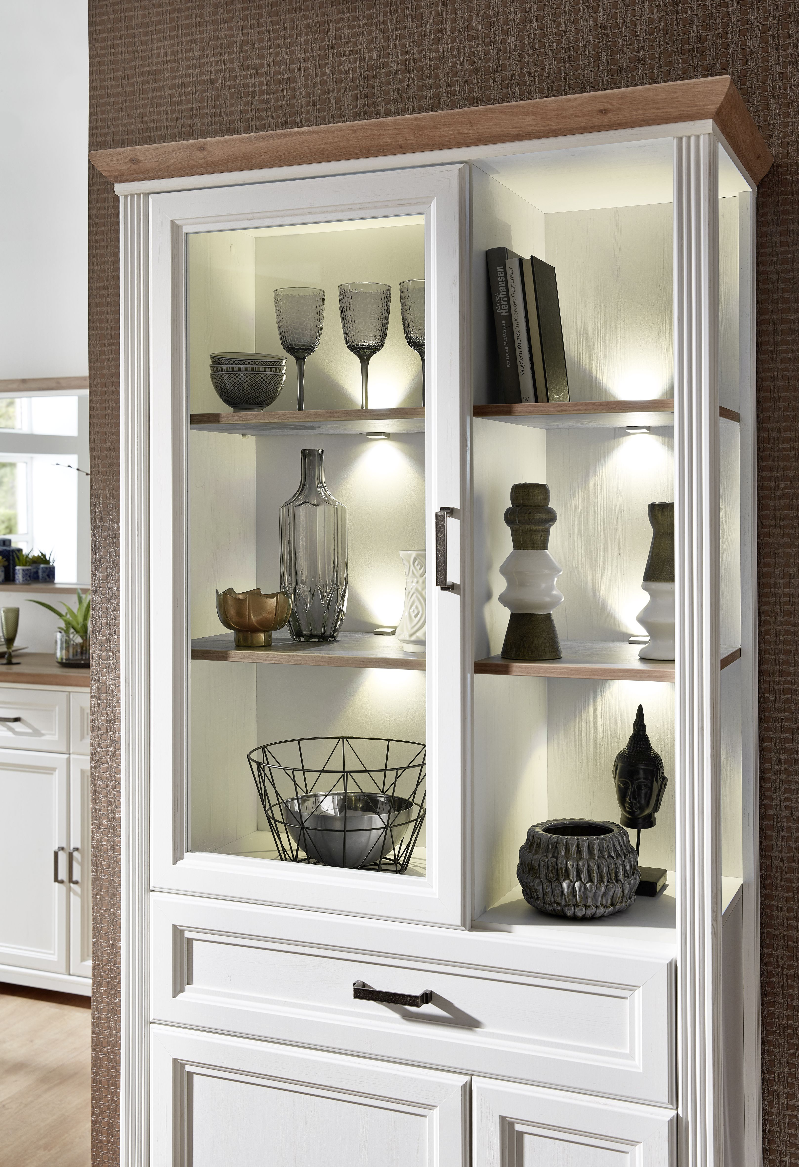 Novofurn Vitrine Imbria Weiß 42*93*204 Novofurn Vitrine Imbria Weiß 42*93*204