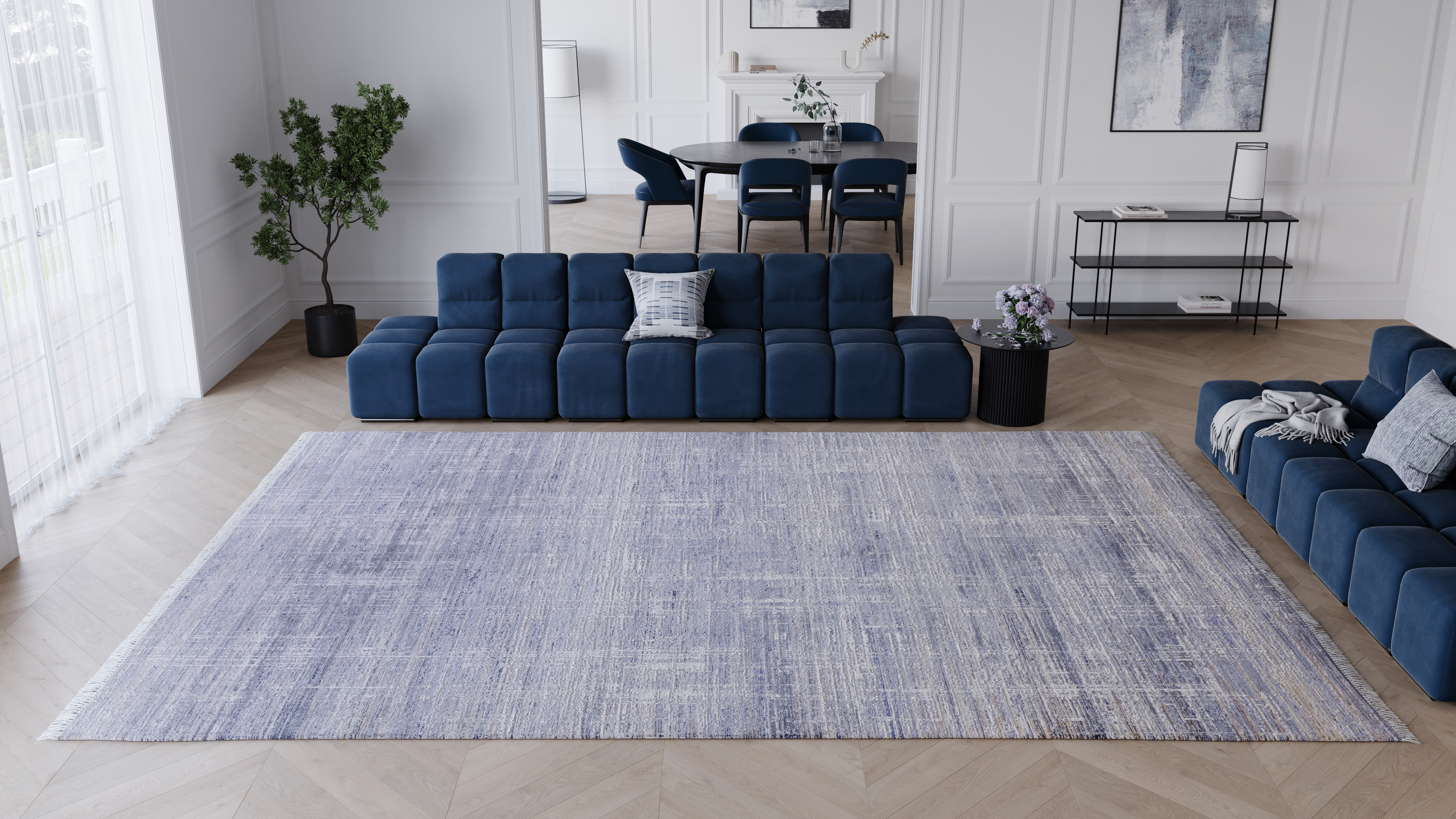 Teppich Atlantis 200x250cm blau hellbeige Teppich Atlantis 200x250cm blau hellbeige