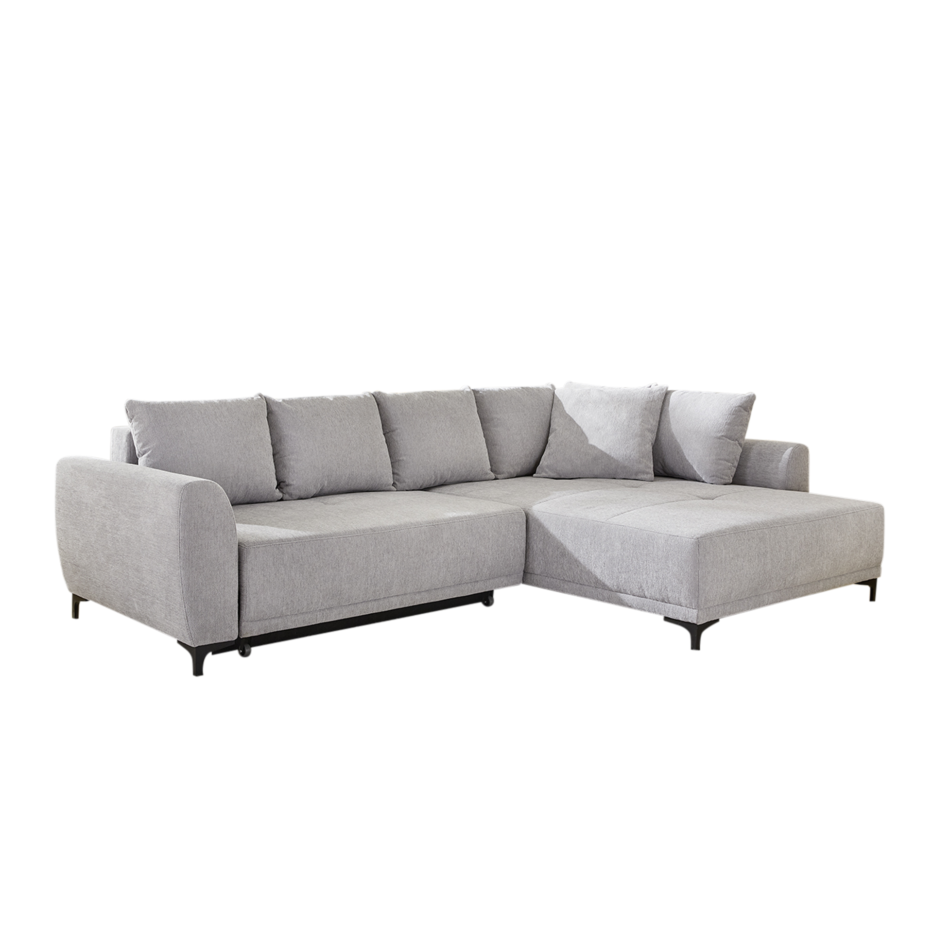 Ecksofa Jacek Grau Ottomane beidseitig montierbar, einmalig Ecksofa Jacek Grau Ottomane beidseitig montierbar, einmalig
