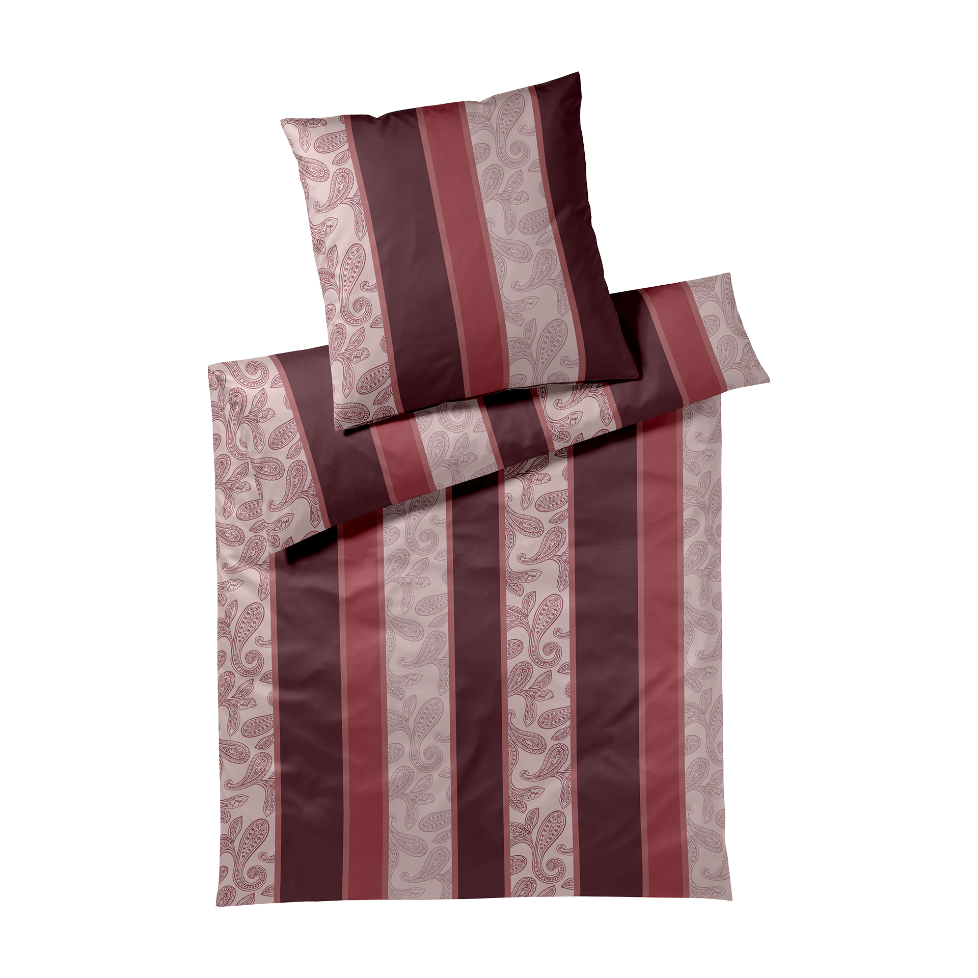 Satin Bettwäsche Paisley Stripes Rouge Bezug 135x200 Kissenbezug 80x80cm Satin Bettwäsche Paisley Stripes Rouge Bezug 135x200 Kissenbezug 80x80cm