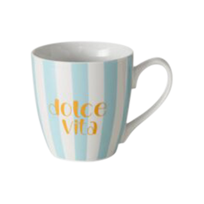 Jumbobecher Dolce Vita Türkis-Weiß-Orange