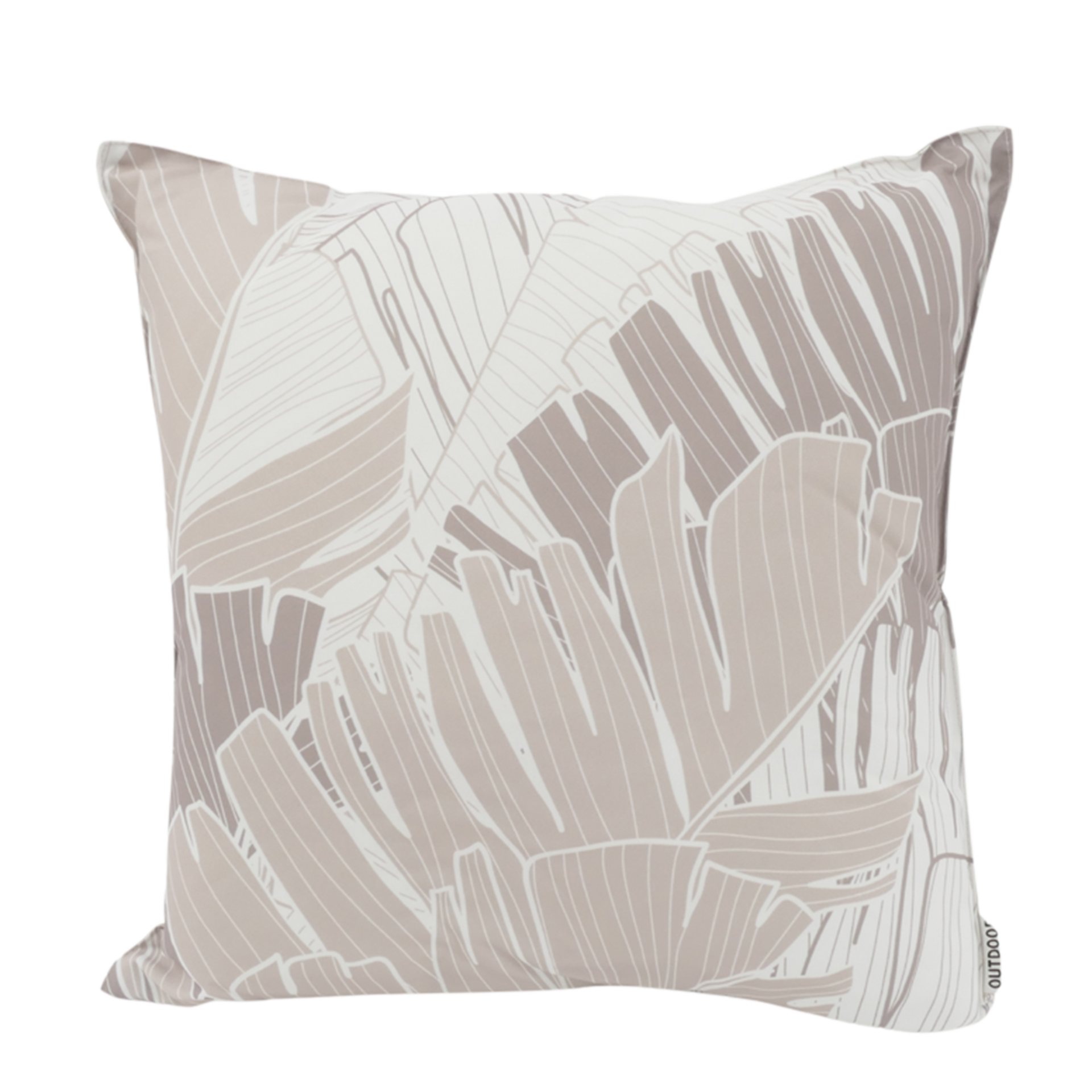 Outdoor-Kissen Blatt Beige Weiß 45x45cm