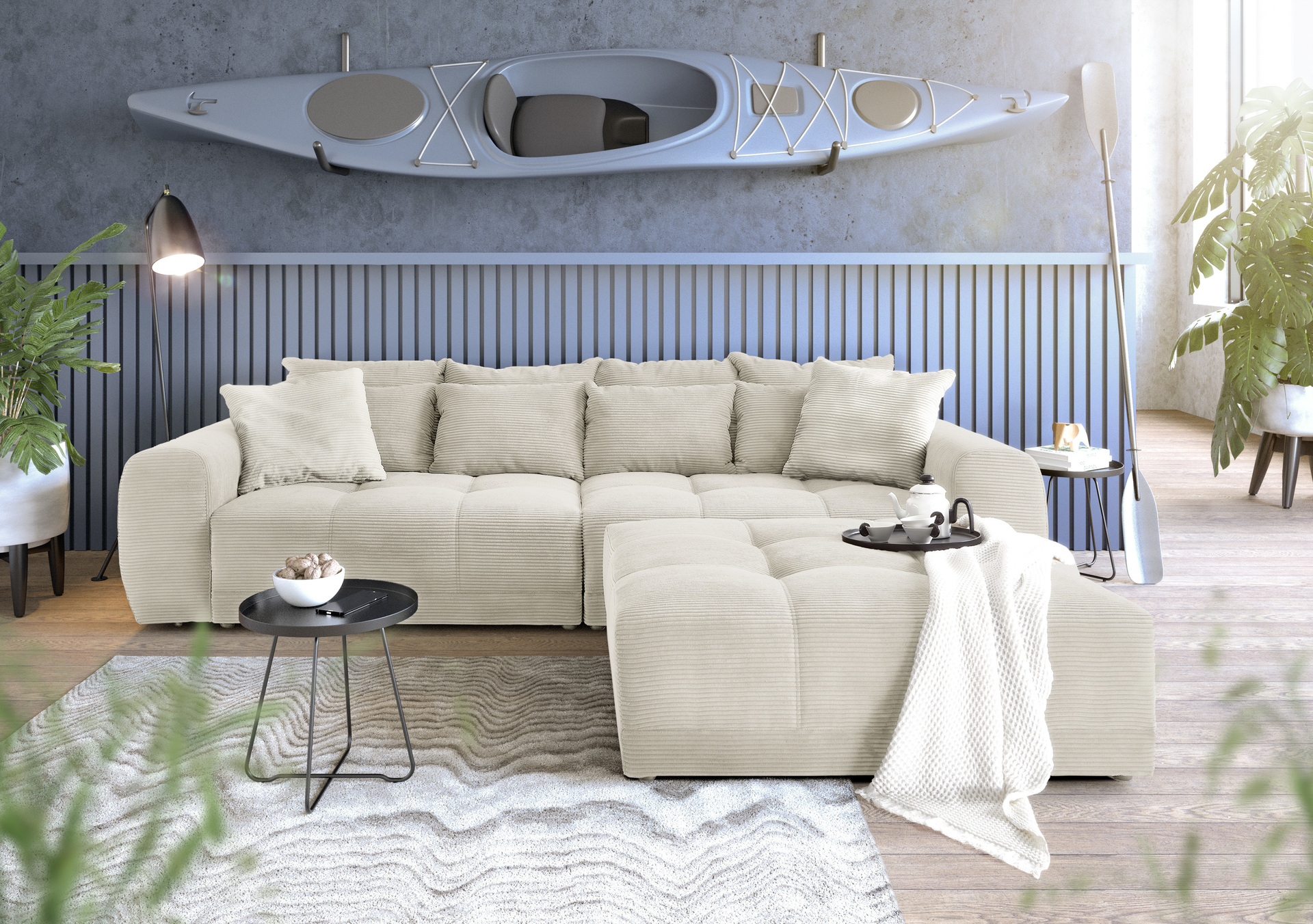 Bigsofa Janni Bezug Cord Beige Bigsofa Janni Bezug Cord Beige