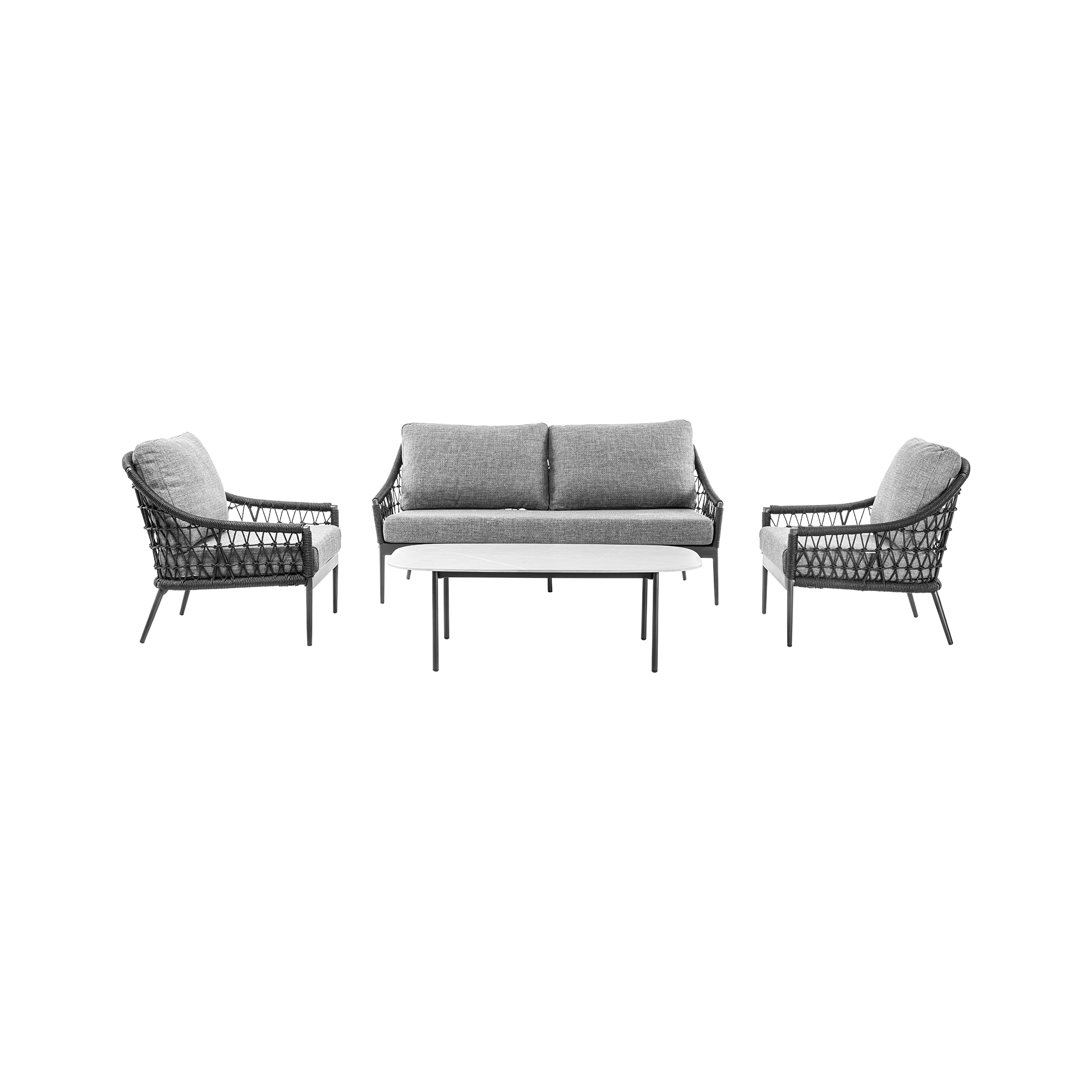 Hogarden Loungemöbel-Set Marie 4-teilig Schwarz