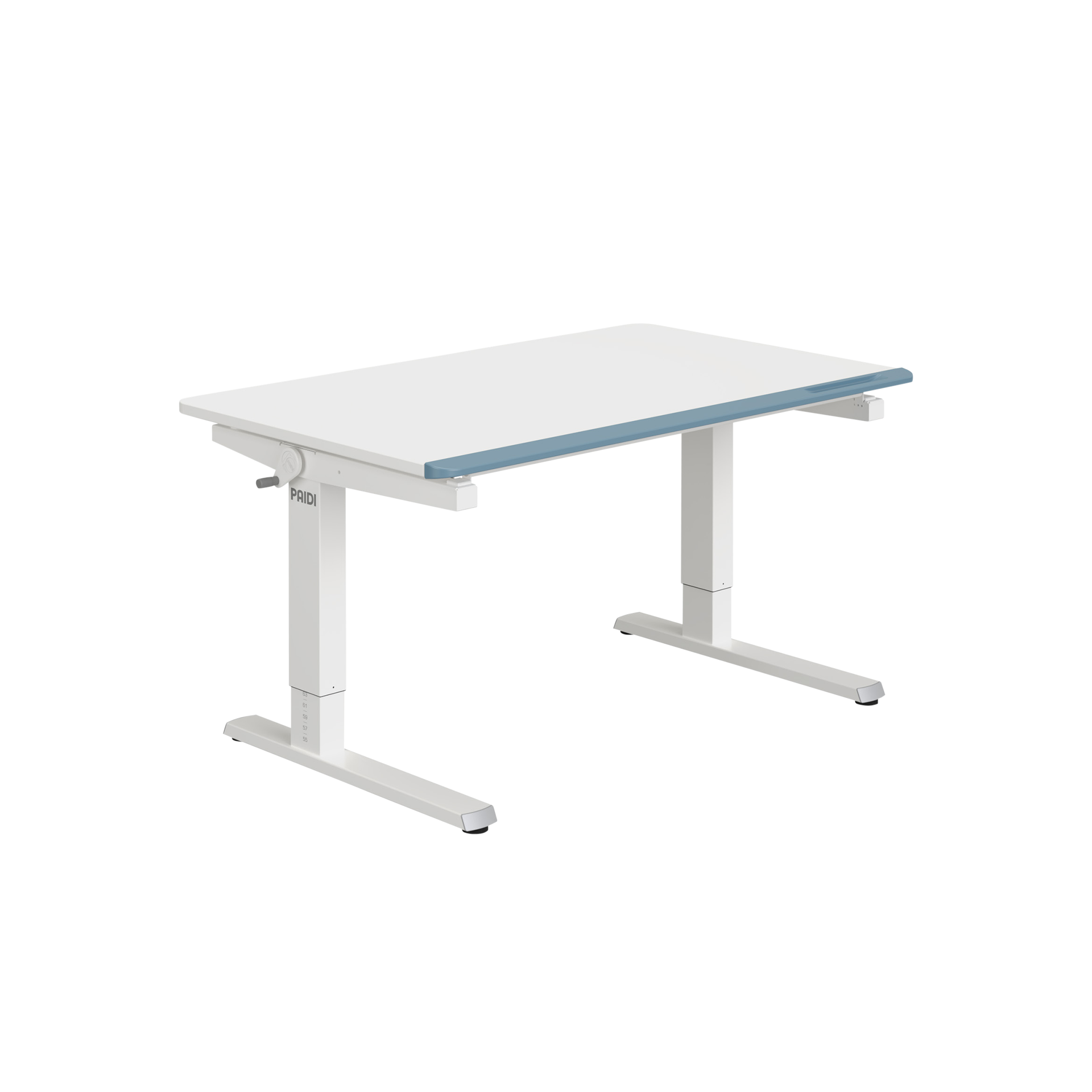 Paidi Kinderschreibtisch Teenio Absetzung Hellblau Platte Weiß Gestell Weiß Paidi Kinderschreibtisch Teenio Absetzung Hellblau Platte Weiß Gestell Weiß