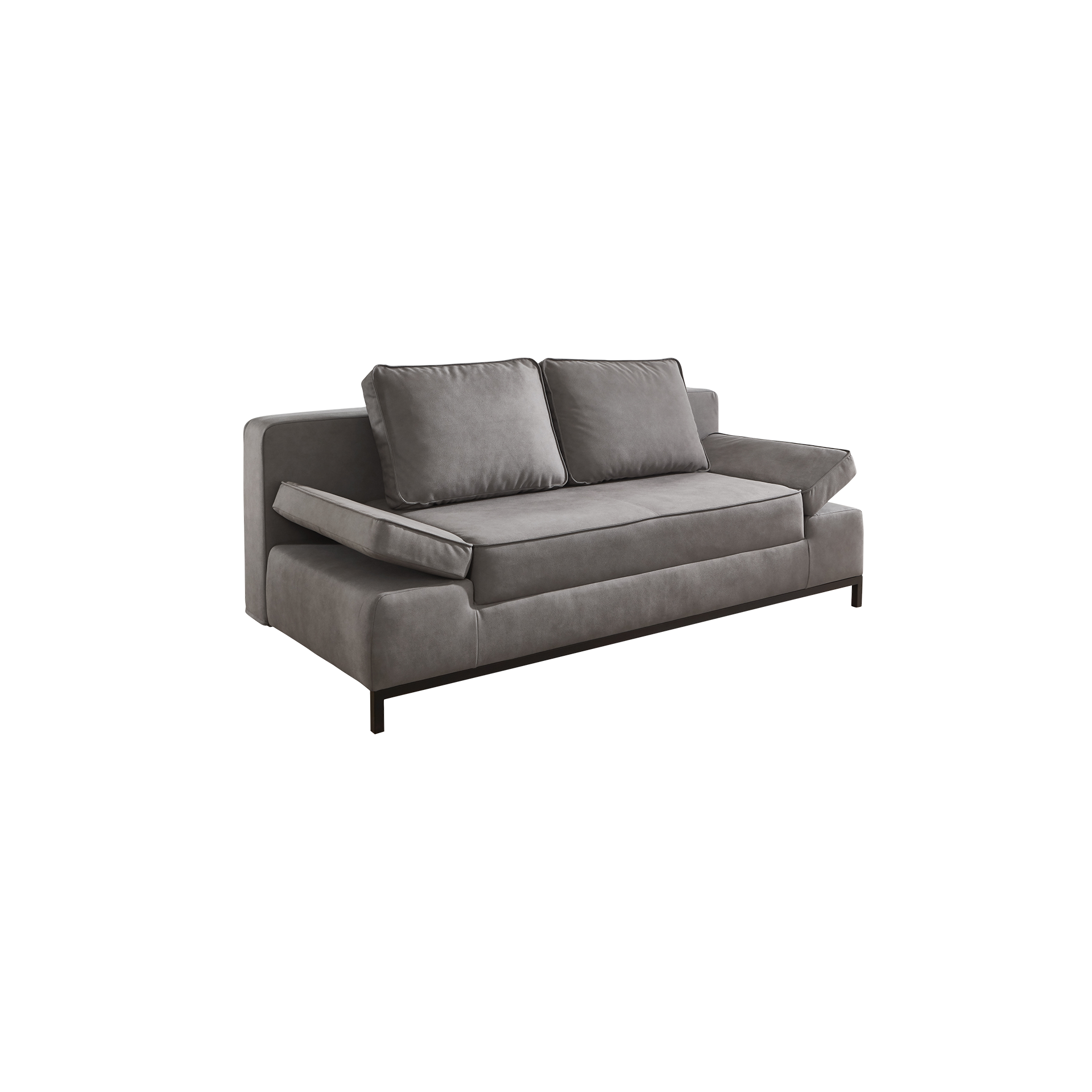 Schlafsofa Janina Bezug Silber, Fuß Schwarz Schlafsofa Janina Bezug Silber, Fuß Schwarz