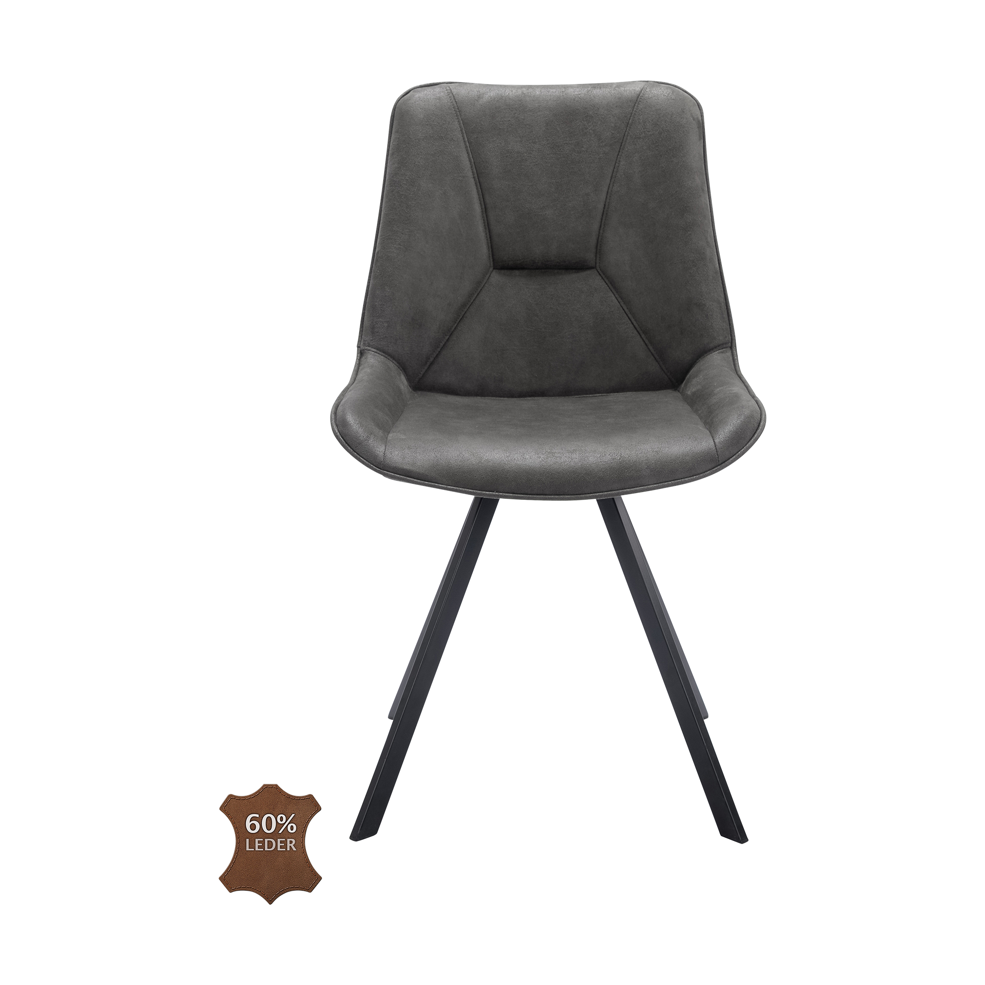 Natura Stuhl Wesley Bezug Stoff Bull Graphite Gestell Metall Schwarz pulverbeschichtet Natura Stuhl Wesley Bezug Stoff Bull Graphite Gestell Metall Schwarz pulverbeschichtet