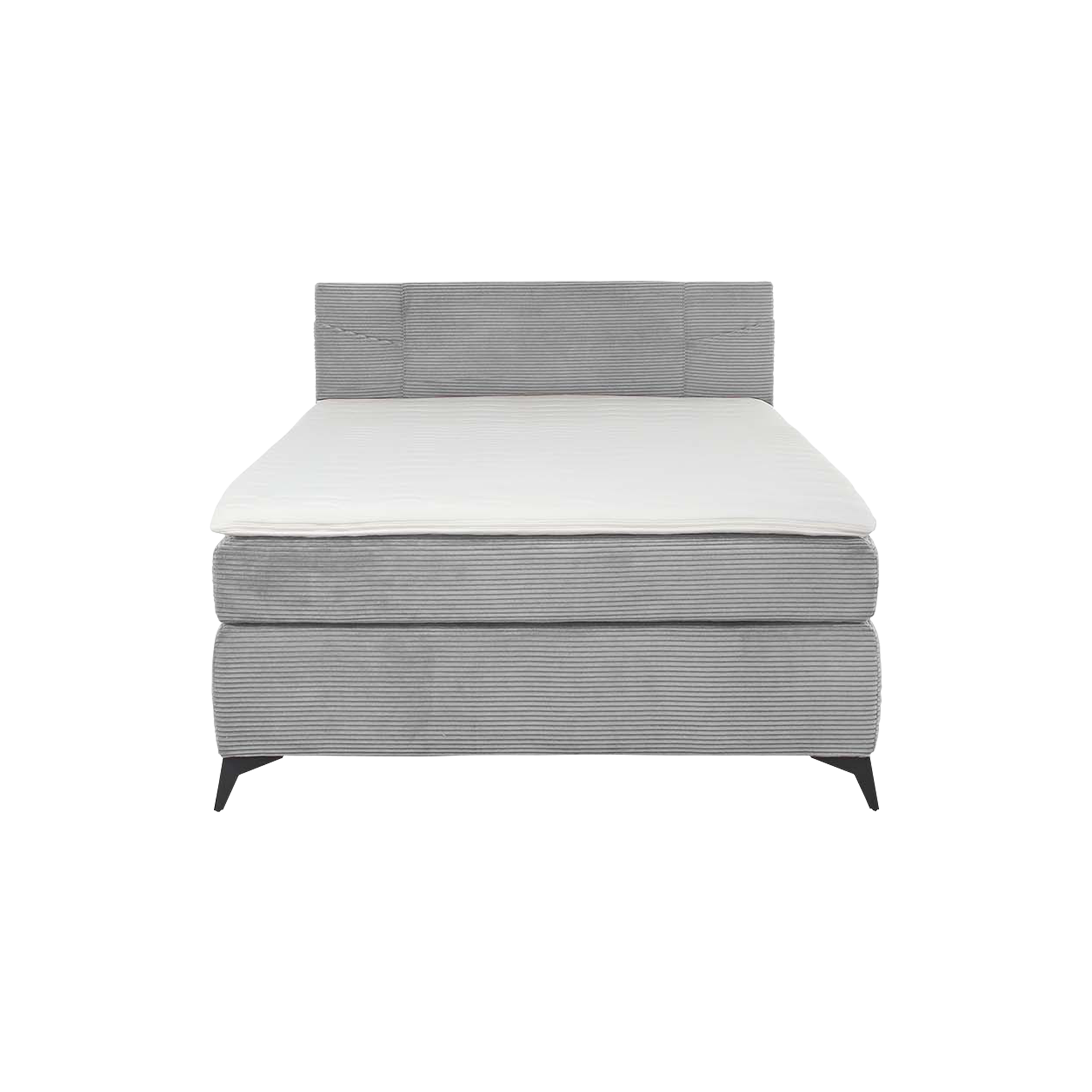 Boxspringbett Jodie Bezug Cord Bezug Hellgrau Fuß Dark Black 140x200 cm Boxspringbett Jodie Bezug Cord Bezug Hellgrau Fuß Dark Black 140x200 cm