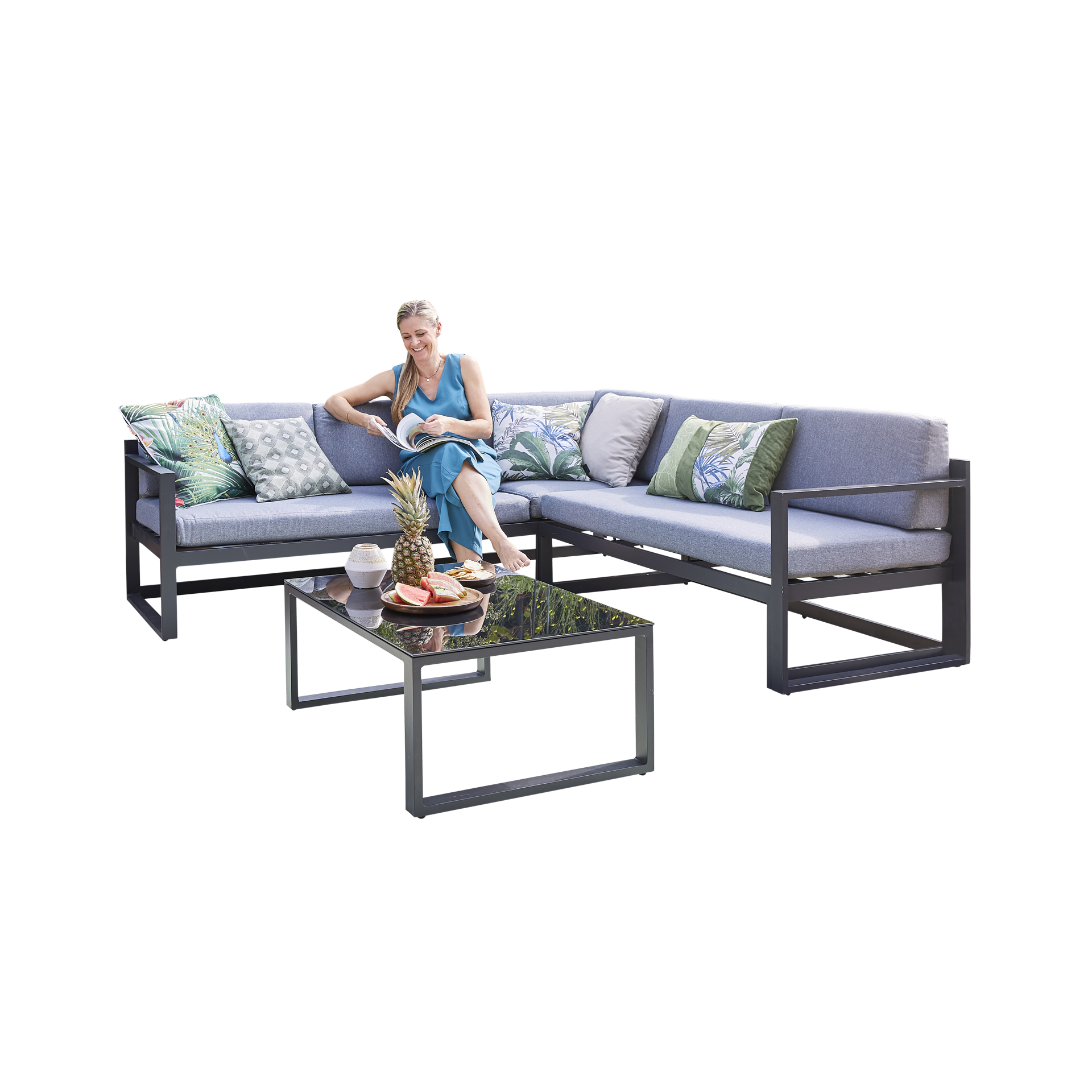 Hogarden Loungemöbel-Set Ribana 3-teilig Grau