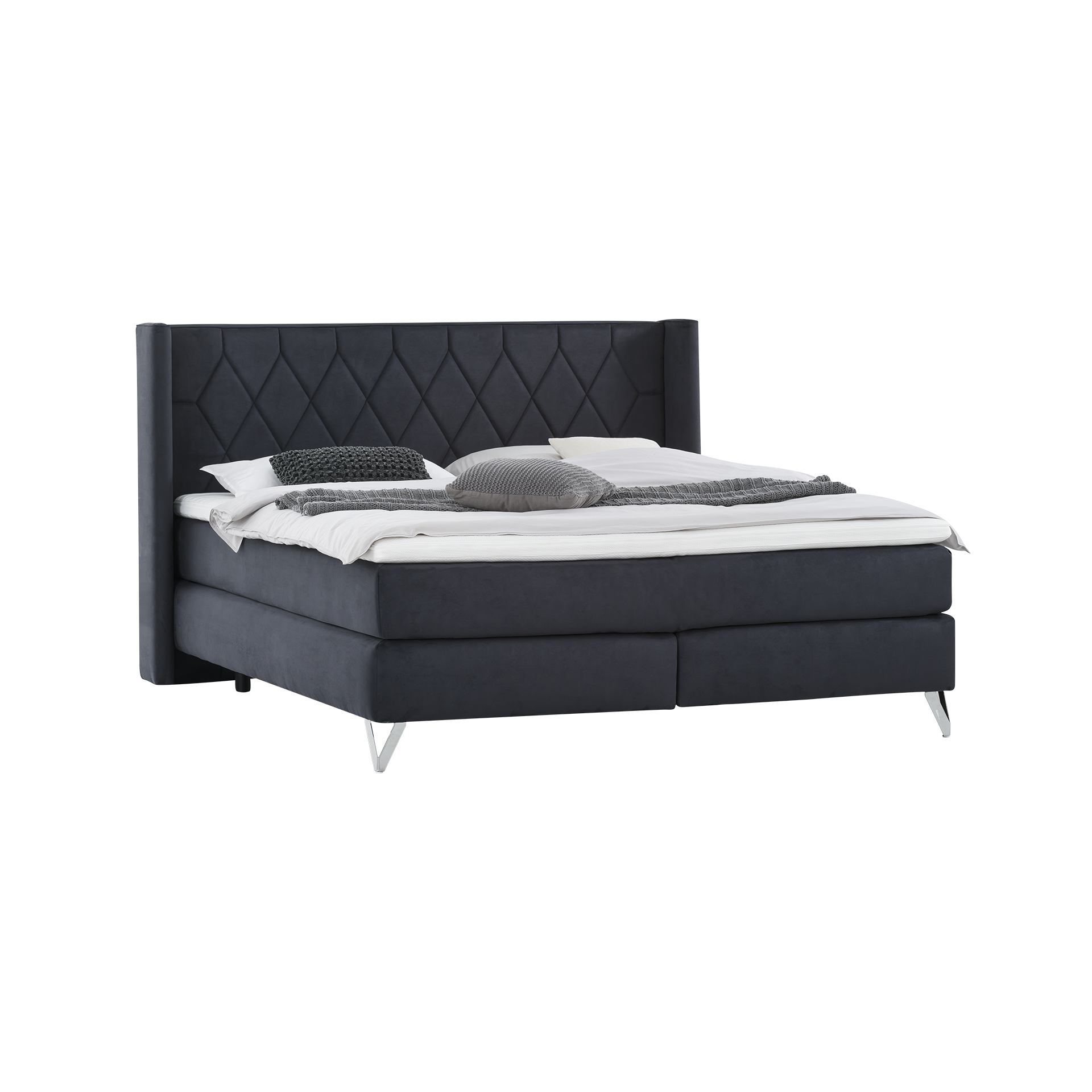 Hofmeister Eigenfertigung Boxspringbett Sacramento Blau 180x200 cm