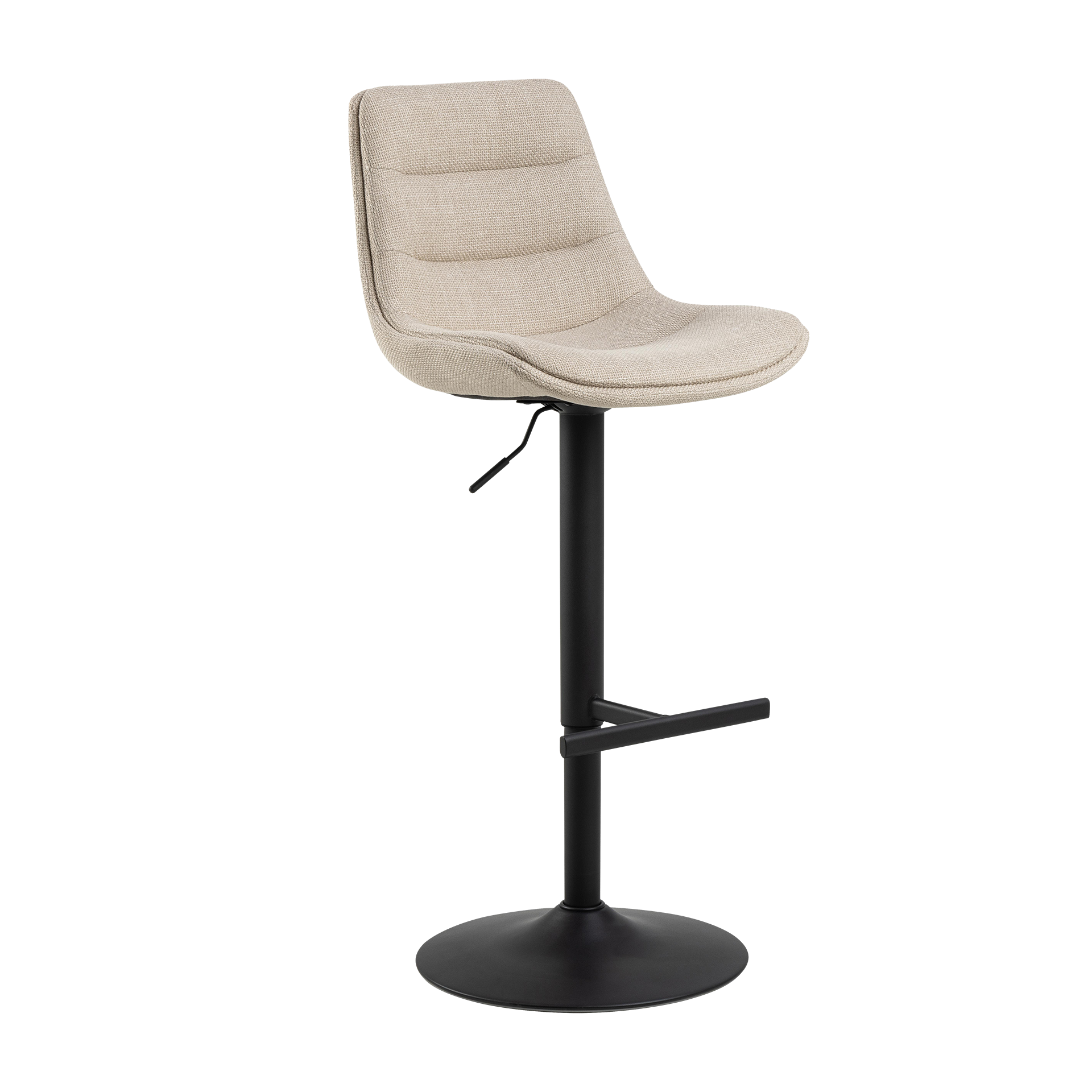 Barhocker Adele Bezug beige Gestell matt schwarz