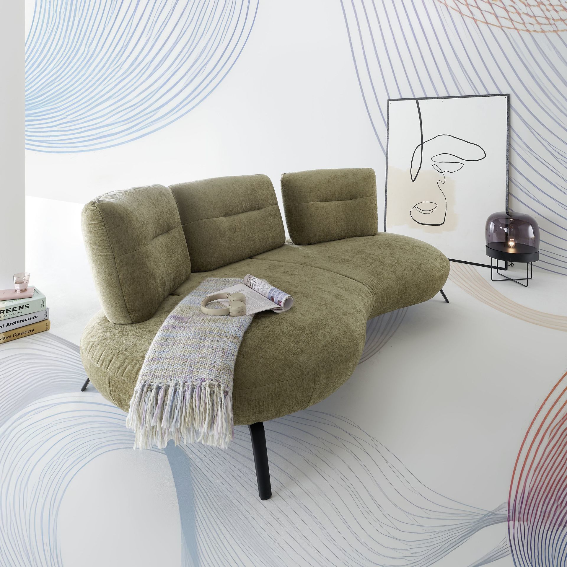 Sofa 3-Sitzer Pacey Bezug Olivgrün Sofa 3-Sitzer Pacey Bezug Olivgrün