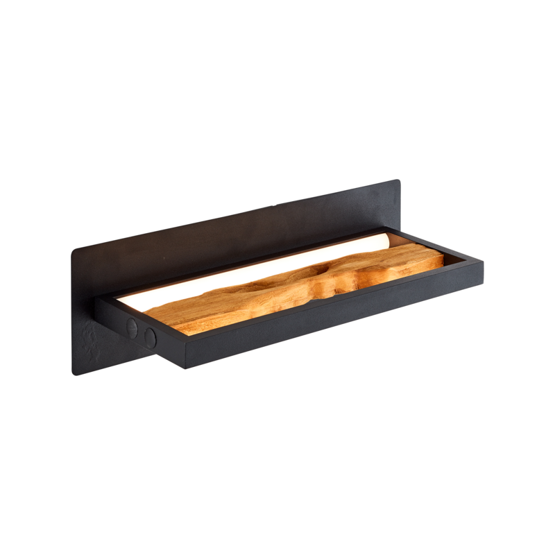 Wandleuchte Chaumont Schwarz-Holzfarben Wandleuchte Chaumont Schwarz-Holzfarben