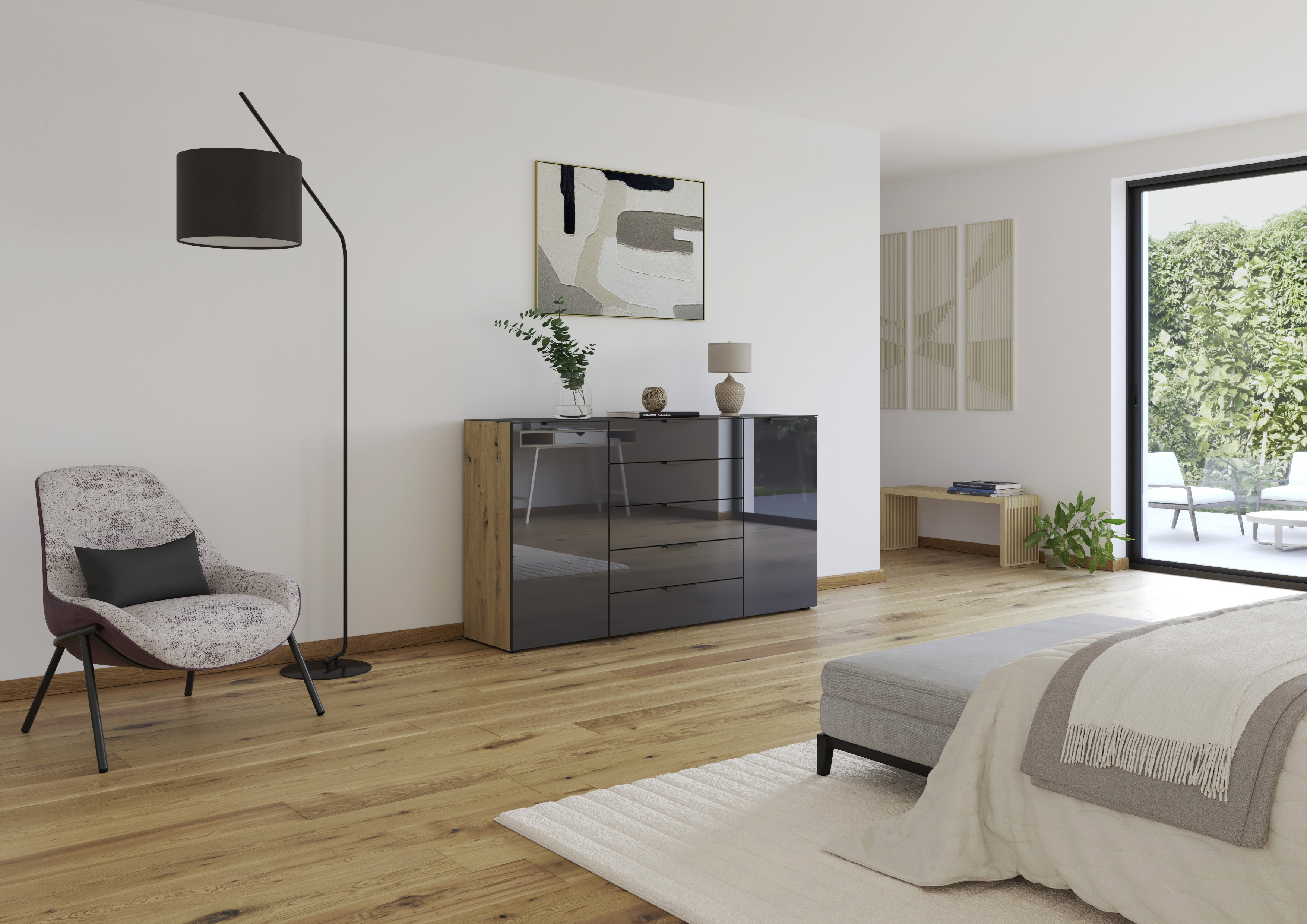 Kommode Fleur Anthrazit 42*180*99 Kommode Fleur Anthrazit 42*180*99