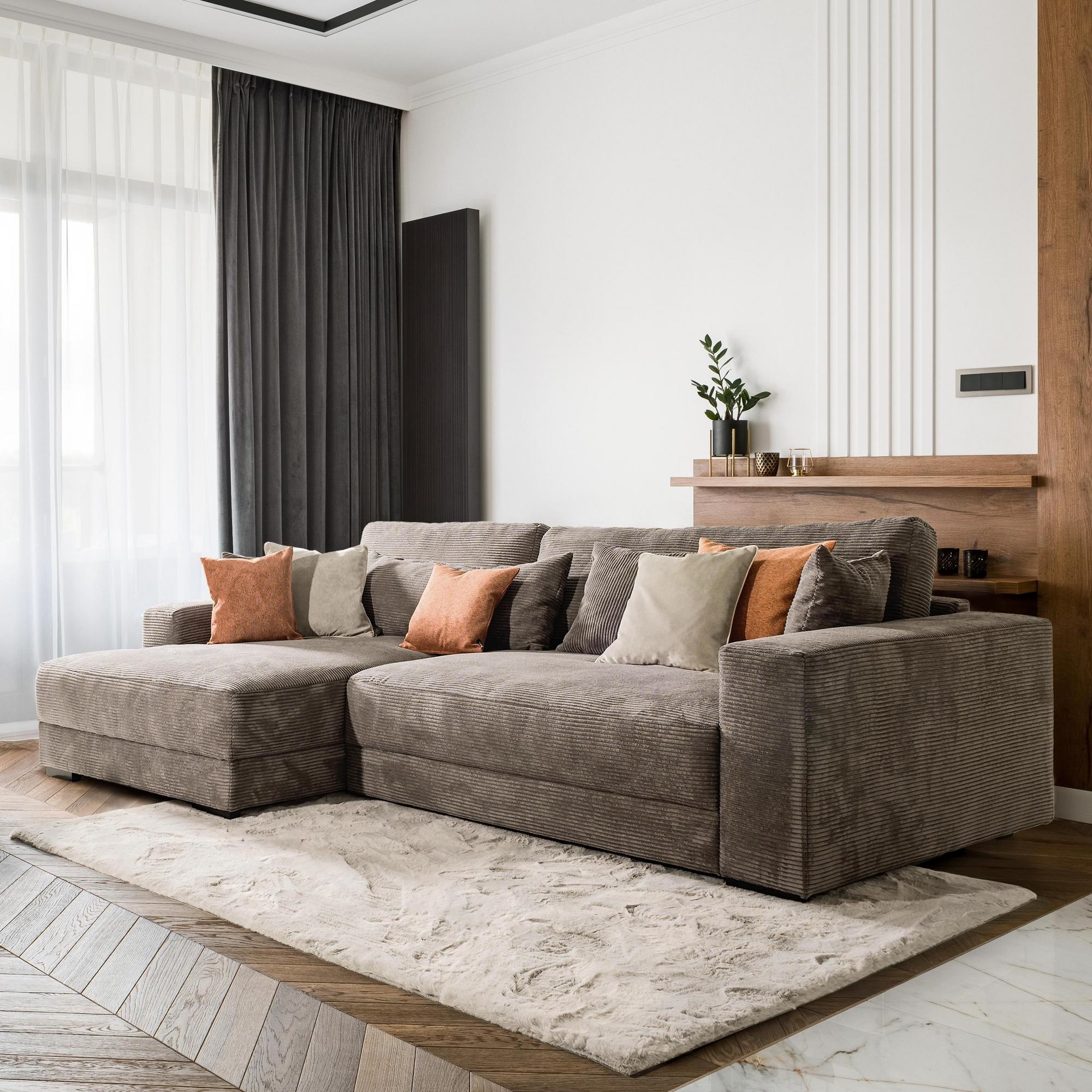 Ecksofa Mirella Grau Ottomane links Ecksofa Mirella Grau Ottomane links