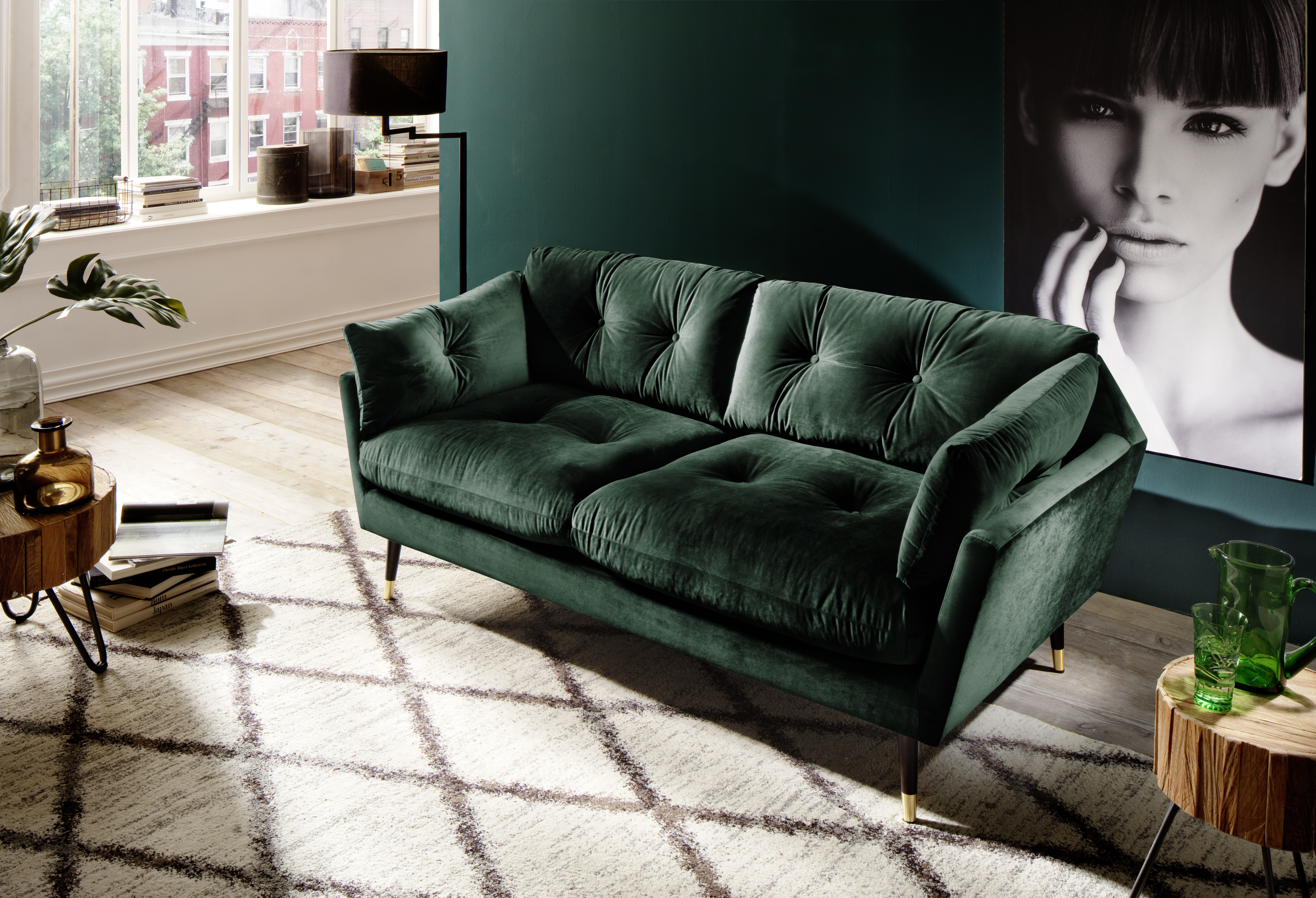 Sofa 2-Sitzer Jamaica Dark Green Sofa 2-Sitzer Jamaica Dark Green