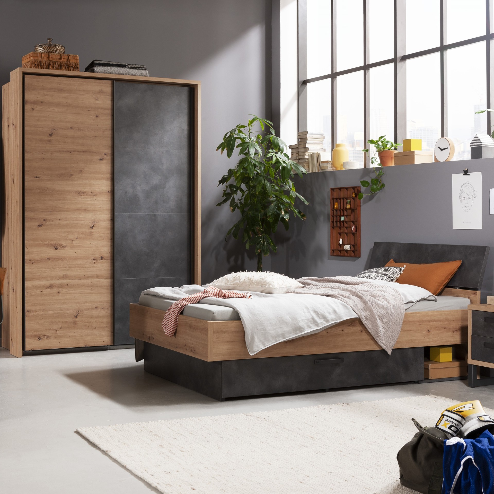 Bett Lunaris Kopfteil Stein Tadeo Nachbildung Gestell Artisan Eiche Nachbildung 120x200 cm Bett Lunaris Kopfteil Stein Tadeo Nachbildung Gestell Artisan Eiche Nachbildung 120x200 cm