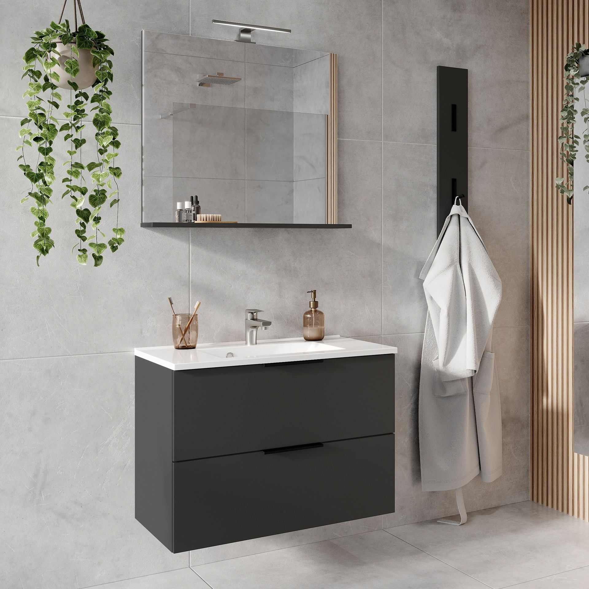 Paul Phillip Badmöbel-Set Crandon 3-teilig Anthrazit Paul Phillip Badmöbel-Set Crandon 3-teilig Anthrazit