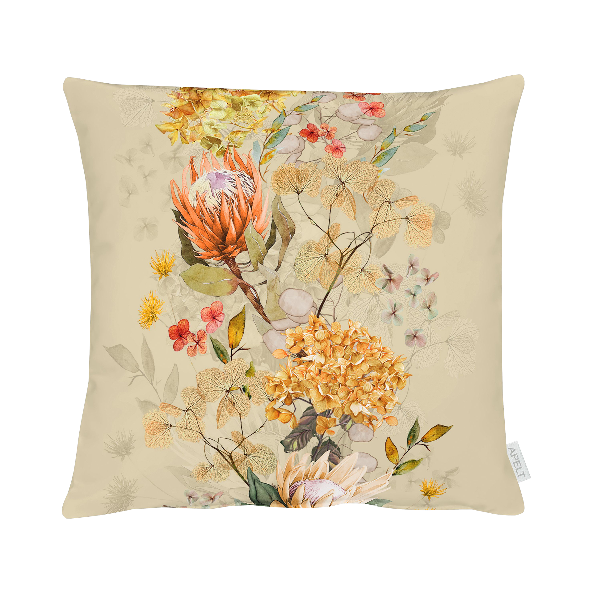 Kissen Herbstblüten Beige 48x48cm Kissen Herbstblüten Beige 48x48cm