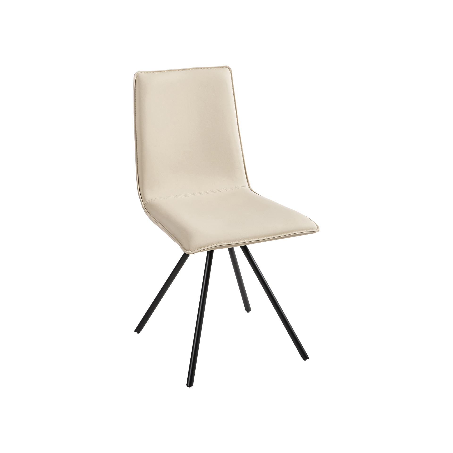 Stuhl Vicky Bezug Beige, Gestell Schwarz