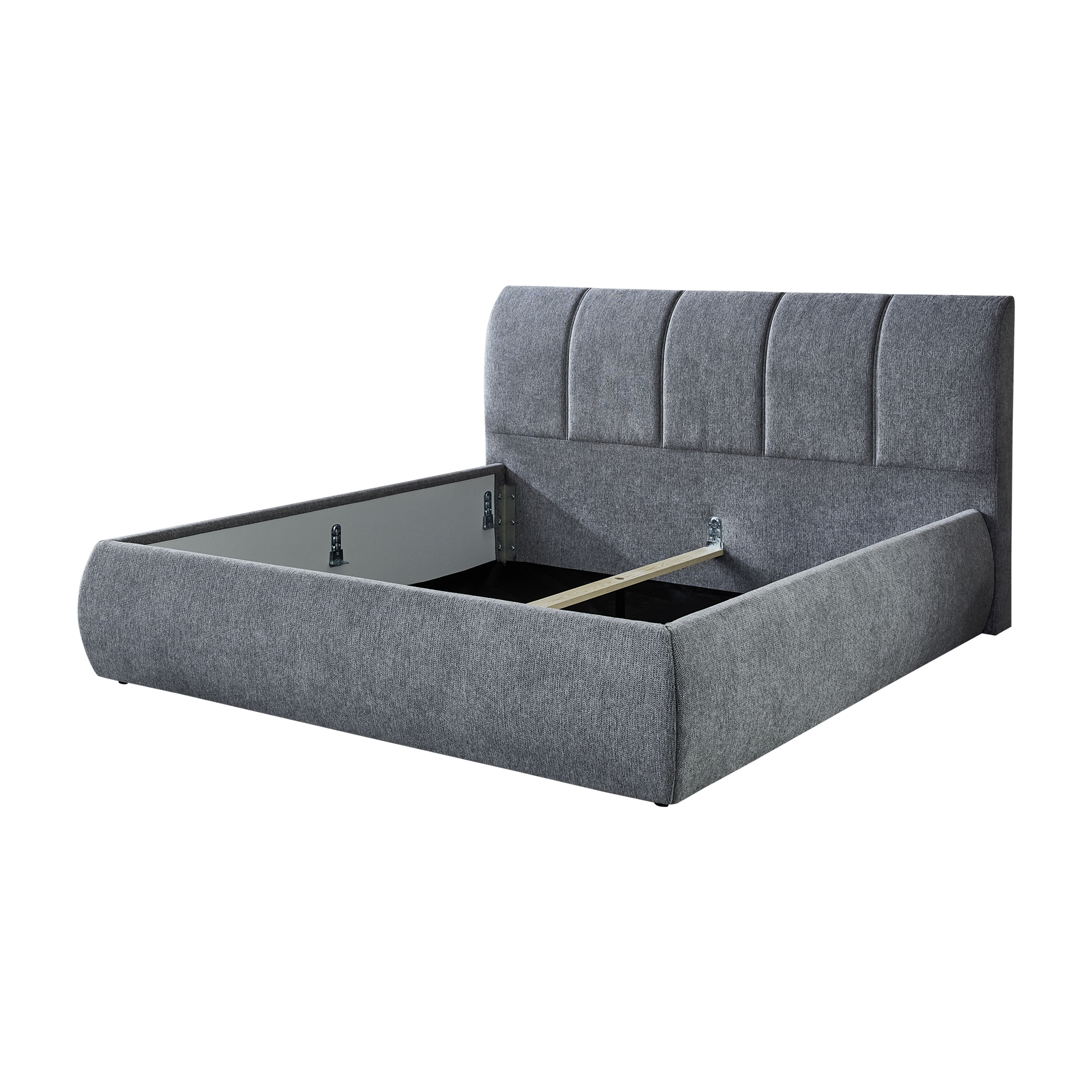 Polsterbett Venedig Bezug Silver Fuß Dark Black 180x200 cm Polsterbett Venedig Bezug Silver Fuß Dark Black 180x200 cm