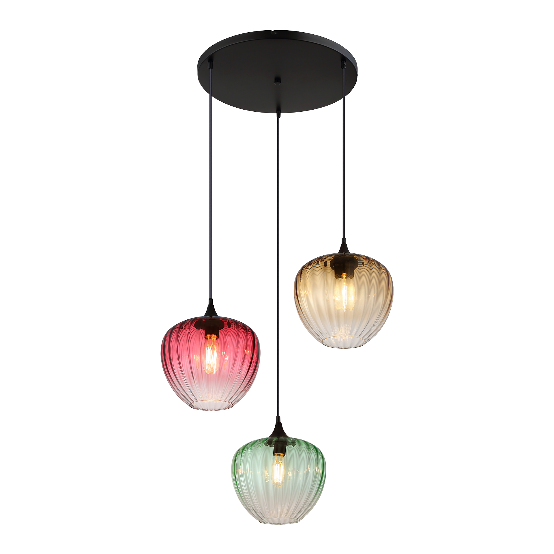 Pendelleuchte SOLVEIG Rot Amberfarbig Schwarz Grün Pendelleuchte SOLVEIG Rot Amberfarbig Schwarz Grün