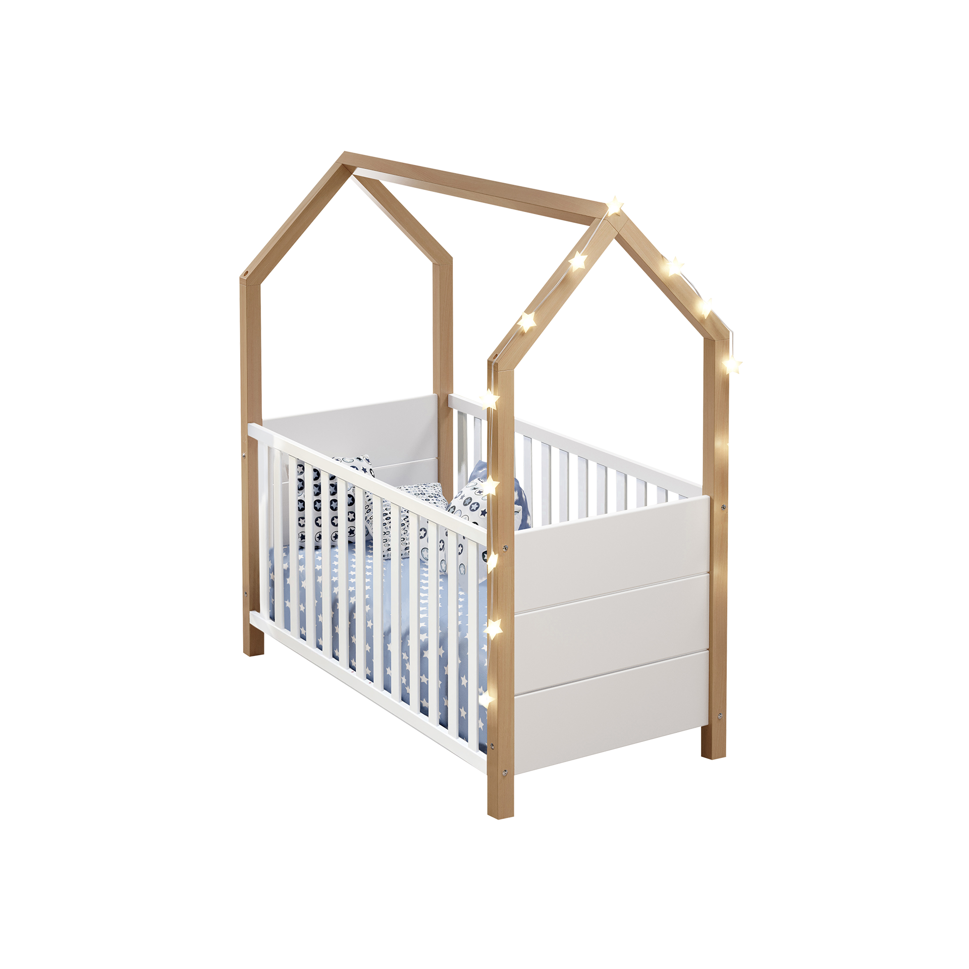 Zauberzwerg Babybett Ben 70x140 cm Weiß